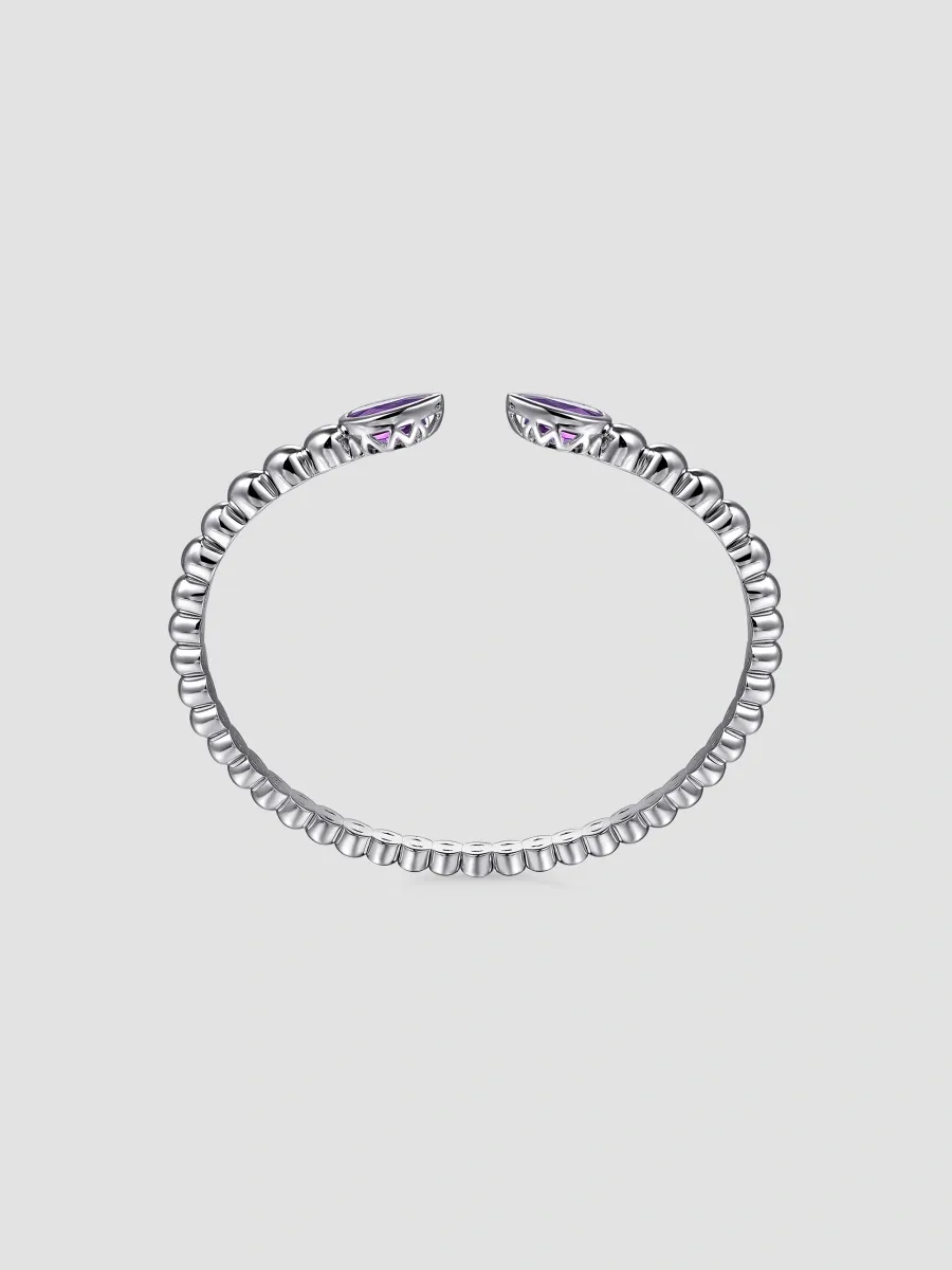 Gabriel & Co Women's Bujukan Sterling Silver & Amethyst Beaded Cuff/6" | Thumbnail 3 Gabriel & Co Women's Bujukan Sterling Silver & Amethyst Beaded Cuff/6" | Thumbnail 3