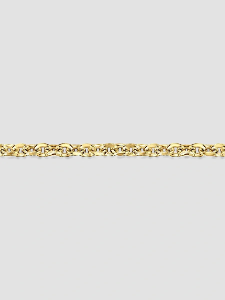 Gabriel & Co Men's Classic 14K Yellow Gold Faceted Oval-Link Chain Bracelet/4MM | Thumbnail 3 Gabriel & Co Men's Classic 14K Yellow Gold Faceted Oval-Link Chain Bracelet/4MM | Thumbnail 3