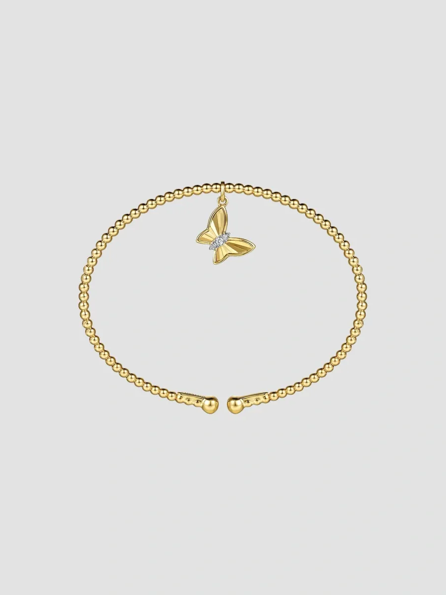 Gabriel & Co Women's 14K Yellow Gold & 0.03 TCW Diamond Beaded Cuff | Thumbnail 3 Gabriel & Co Women's 14K Yellow Gold & 0.03 TCW Diamond Beaded Cuff | Thumbnail 3