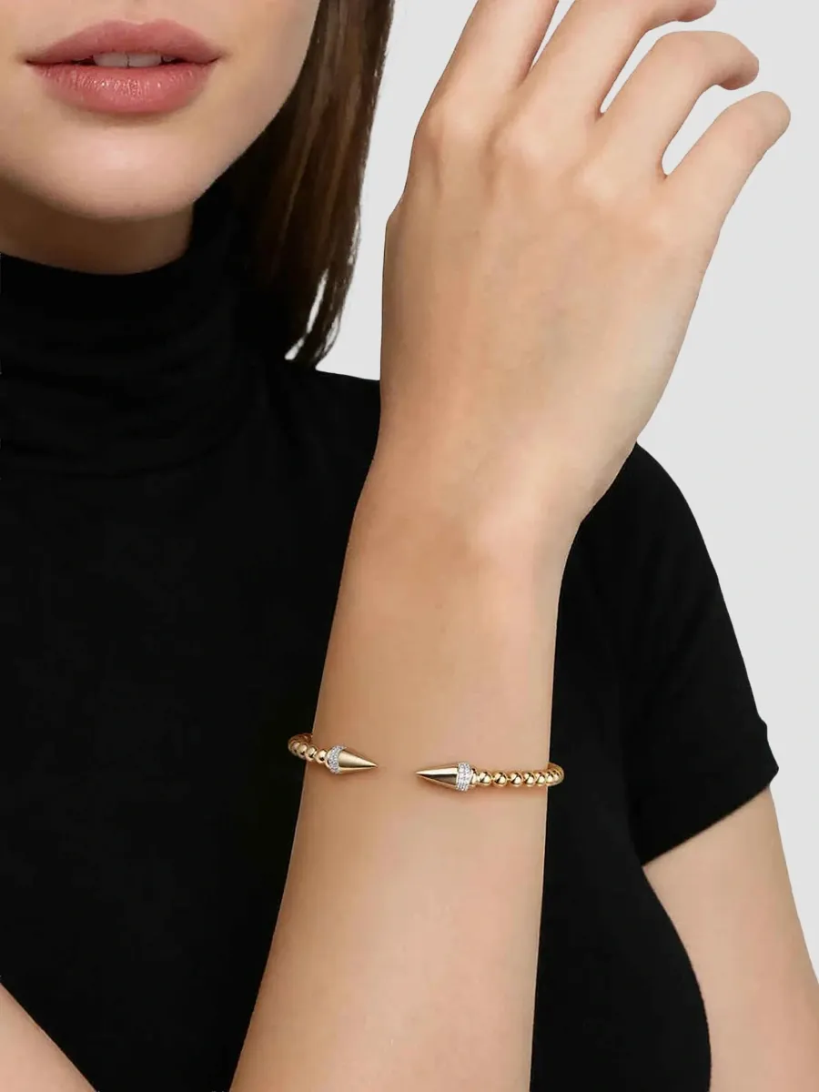 Gabriel & Co Women's Bujukan 14K Yellow Gold & 0.20 TCW Diamond Beaded Cuff | Thumbnail 2 Gabriel & Co Women's Bujukan 14K Yellow Gold & 0.20 TCW Diamond Beaded Cuff | Thumbnail 2