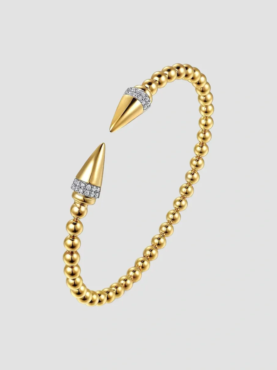 Gabriel & Co Women's Bujukan 14K Yellow Gold & 0.20 TCW Diamond Beaded Cuff | Thumbnail 3 Gabriel & Co Women's Bujukan 14K Yellow Gold & 0.20 TCW Diamond Beaded Cuff | Thumbnail 3