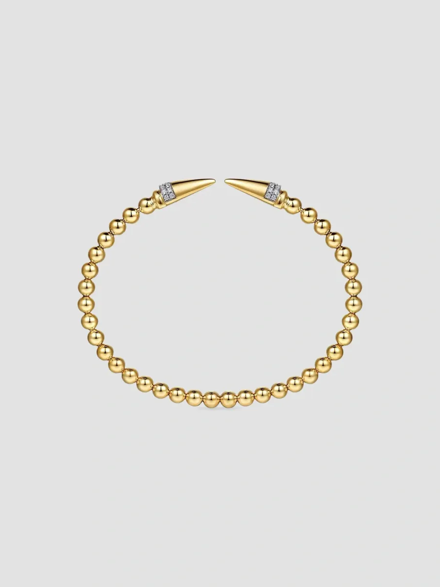 Gabriel & Co Women's Bujukan 14K Yellow Gold & 0.20 TCW Diamond Beaded Cuff | Thumbnail 4 Gabriel & Co Women's Bujukan 14K Yellow Gold & 0.20 TCW Diamond Beaded Cuff | Thumbnail 4