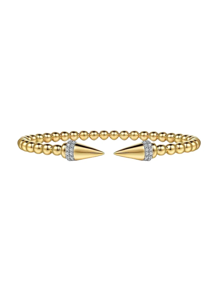 Women's Bujukan 14K Yellow Gold & 0.20 TCW Diamond Beaded Cuff Women's Bujukan 14K Yellow Gold & 0.20 TCW Diamond Beaded Cuff