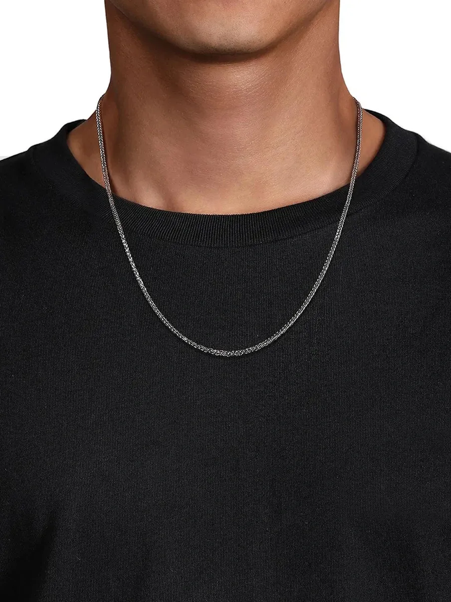 Gabriel & Co Men's Classic Sterling Silver Wheat Chain Necklace/1.9MM | Thumbnail 2 Gabriel & Co Men's Classic Sterling Silver Wheat Chain Necklace/1.9MM | Thumbnail 2