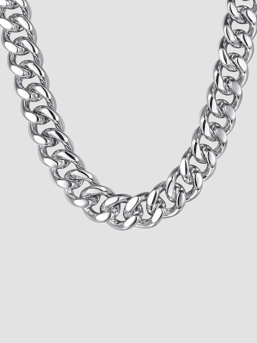 Gabriel & Co Men's Classic Sterling Silver Cuban Chain Necklace/7MM | Thumbnail 3 Gabriel & Co Men's Classic Sterling Silver Cuban Chain Necklace/7MM | Thumbnail 3