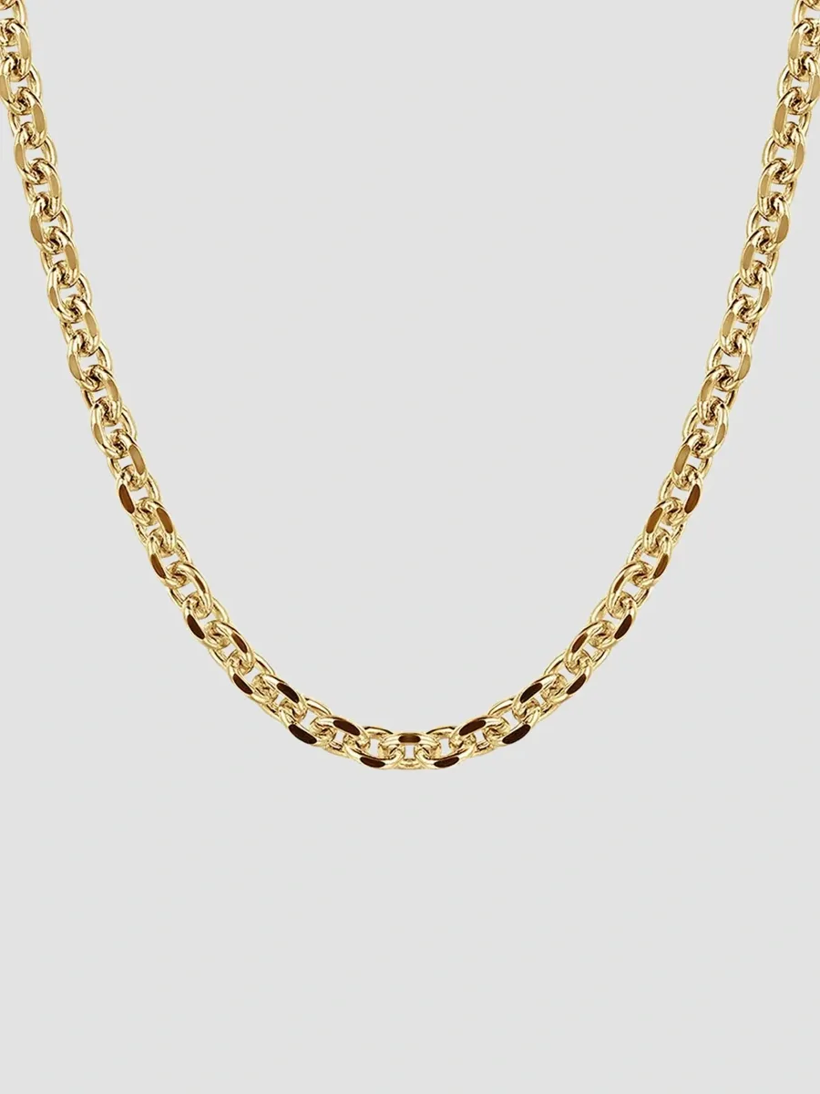 Gabriel & Co Men's Classic 14K Yellow Gold Faceted Oval-Link Chain Necklace/2.85MM | Thumbnail 3 Gabriel & Co Men's Classic 14K Yellow Gold Faceted Oval-Link Chain Necklace/2.85MM | Thumbnail 3