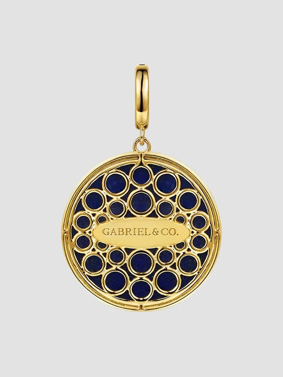 Gabriel & Co Women's 14K Yellow Gold, Lapis & 0.15 TCW Diamond Pendant | Thumbnail 4 Gabriel & Co Women's 14K Yellow Gold, Lapis & 0.15 TCW Diamond Pendant | Thumbnail 4
