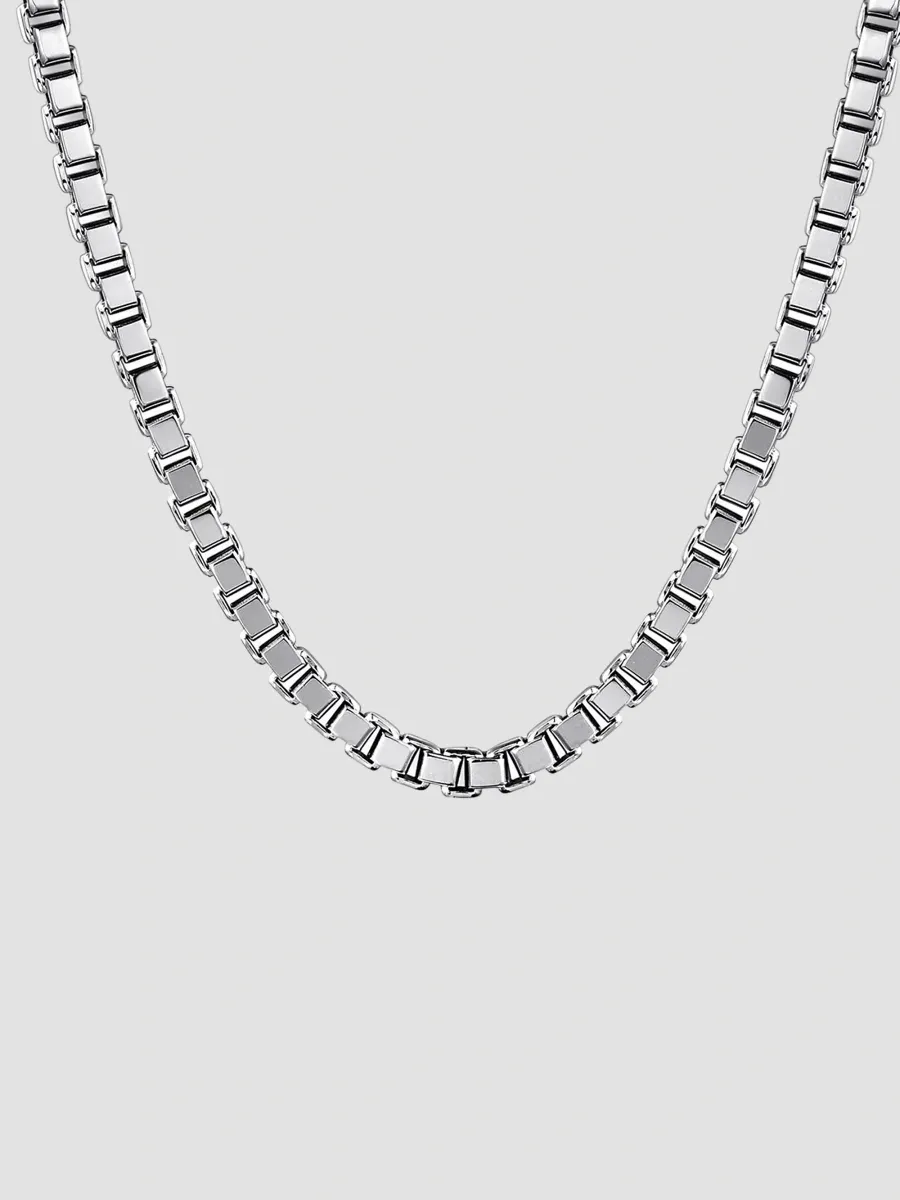 Gabriel & Co Men's Classic Sterling Silver Box Chain Necklace/2.5MM | Thumbnail 3