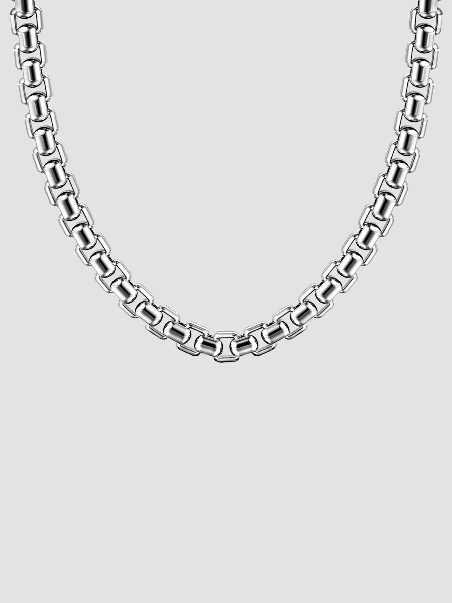 Gabriel & Co Men's Classic Sterling Silver Box Chain Necklace/5MM | Thumbnail 3 Gabriel & Co Men's Classic Sterling Silver Box Chain Necklace/5MM | Thumbnail 3