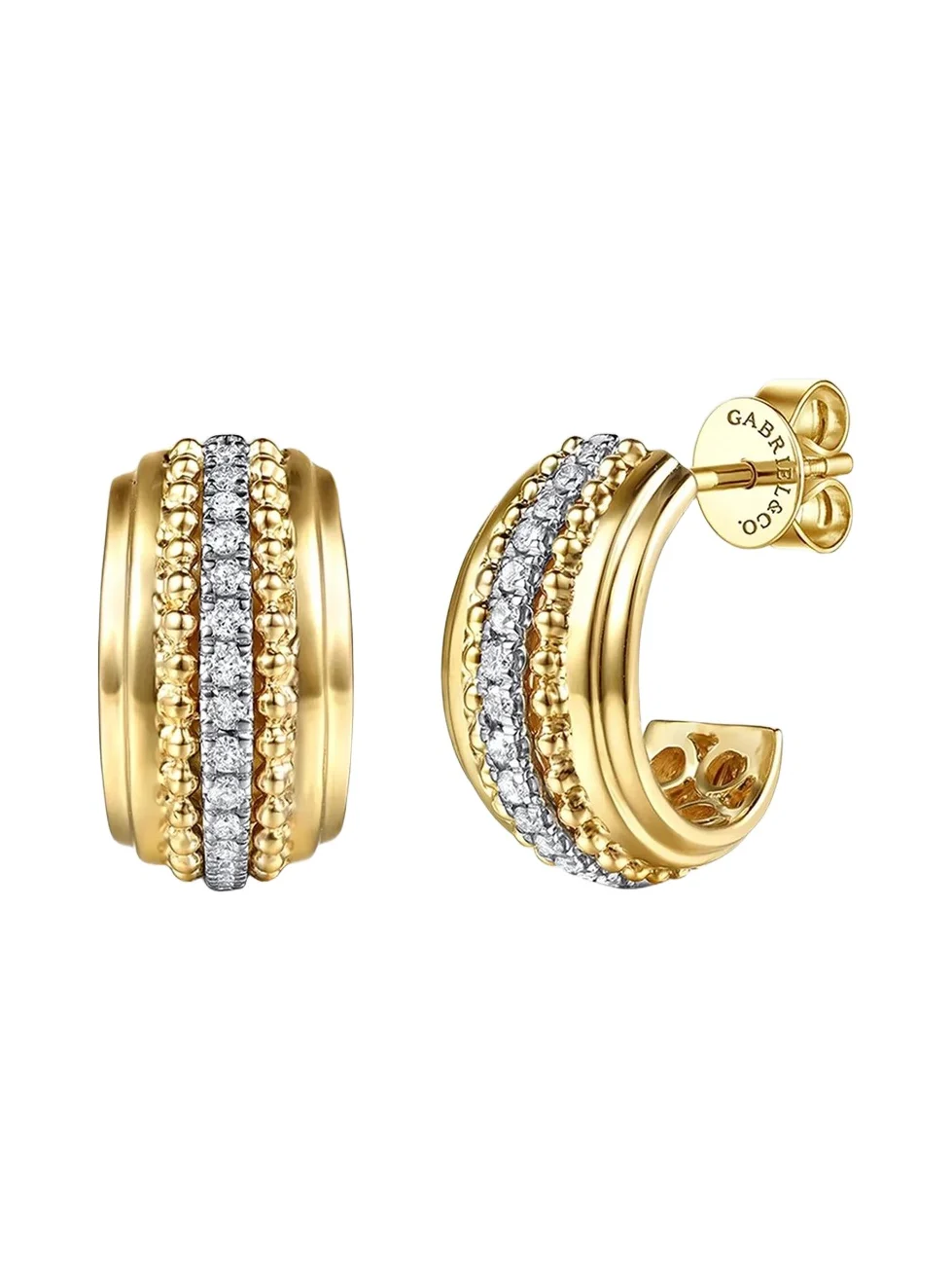 Women's Bujukan Two-Tone 14K Gold & 0.20 TCW Diamond Hoop Earrings