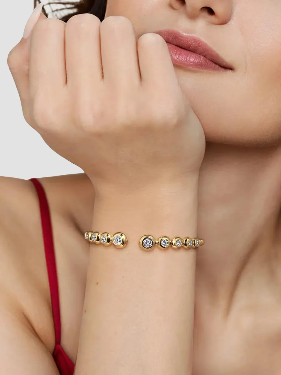 Gabriel & Co Women's Bujukan 14K Yellow Gold & 1.47 TCW Diamond Beaded Cuff | Thumbnail 2 Gabriel & Co Women's Bujukan 14K Yellow Gold & 1.47 TCW Diamond Beaded Cuff | Thumbnail 2