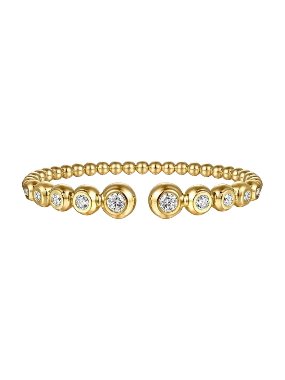 Women's Bujukan 14K Yellow Gold & 1.47 TCW Diamond Beaded Cuff Women's Bujukan 14K Yellow Gold & 1.47 TCW Diamond Beaded Cuff