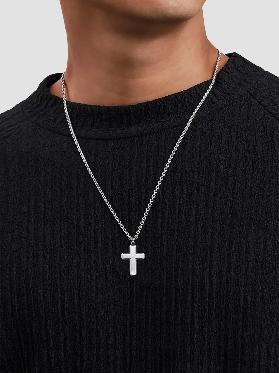 Gabriel & Co Men's Contemporary Sterling Silver Cross Pendant | Thumbnail 2 Gabriel & Co Men's Contemporary Sterling Silver Cross Pendant | Thumbnail 2