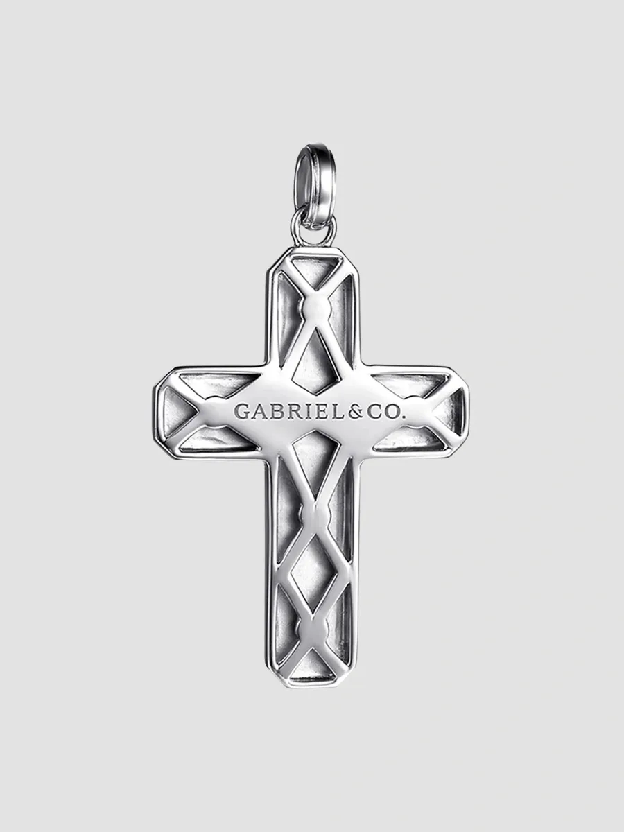 Gabriel & Co Men's Contemporary Sterling Silver Cross Pendant | Thumbnail 4 Gabriel & Co Men's Contemporary Sterling Silver Cross Pendant | Thumbnail 4