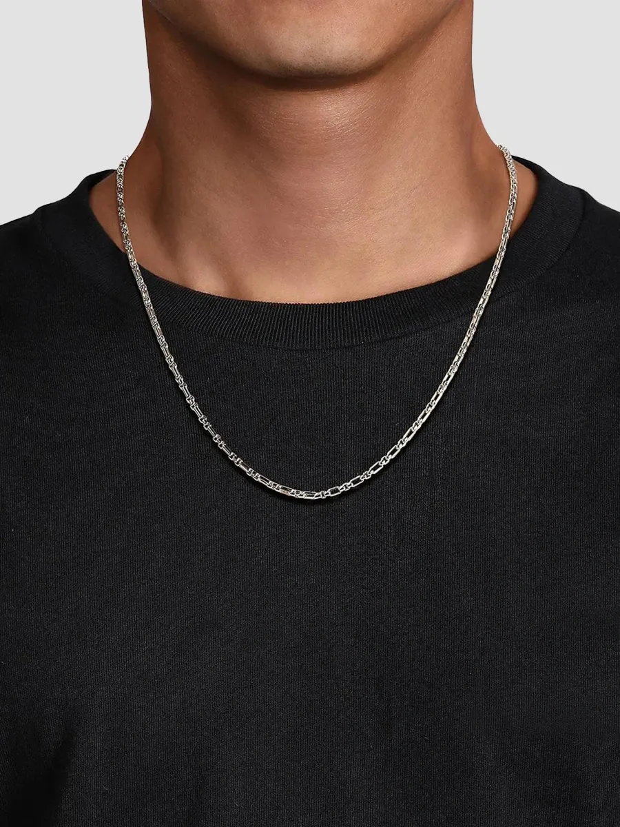 Gabriel & Co Men's Classic Sterling Silver Figaro Chain Necklace/3MM | Thumbnail 2 Gabriel & Co Men's Classic Sterling Silver Figaro Chain Necklace/3MM | Thumbnail 2