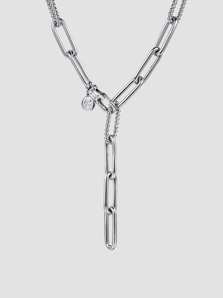 Gabriel & Co Women's Bujukan Sterling Silver Paper-Clip Link Necklace | Thumbnail 3 Gabriel & Co Women's Bujukan Sterling Silver Paper-Clip Link Necklace | Thumbnail 3