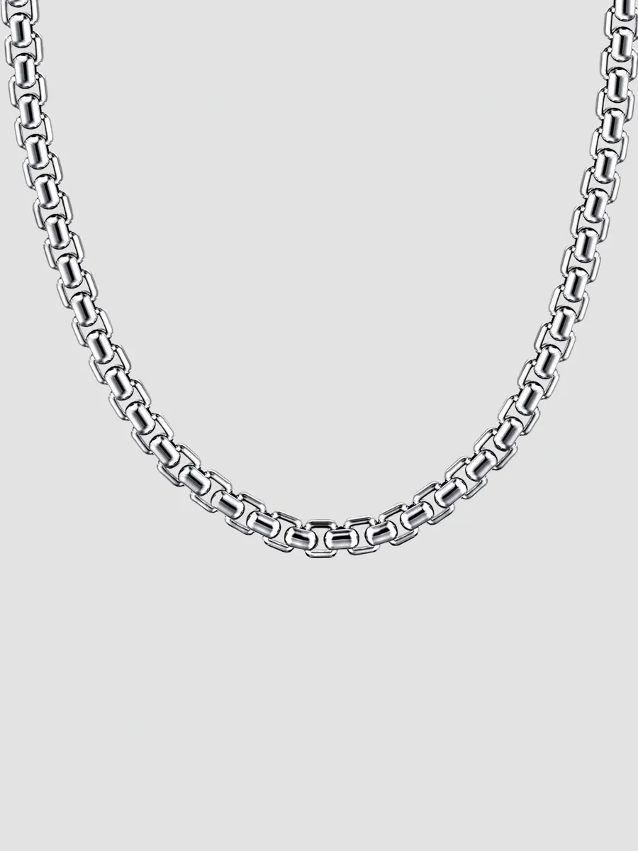 Gabriel & Co Men's Classic Sterling Silver Box Chain Necklace/3.5MM | Thumbnail 3 Gabriel & Co Men's Classic Sterling Silver Box Chain Necklace/3.5MM | Thumbnail 3