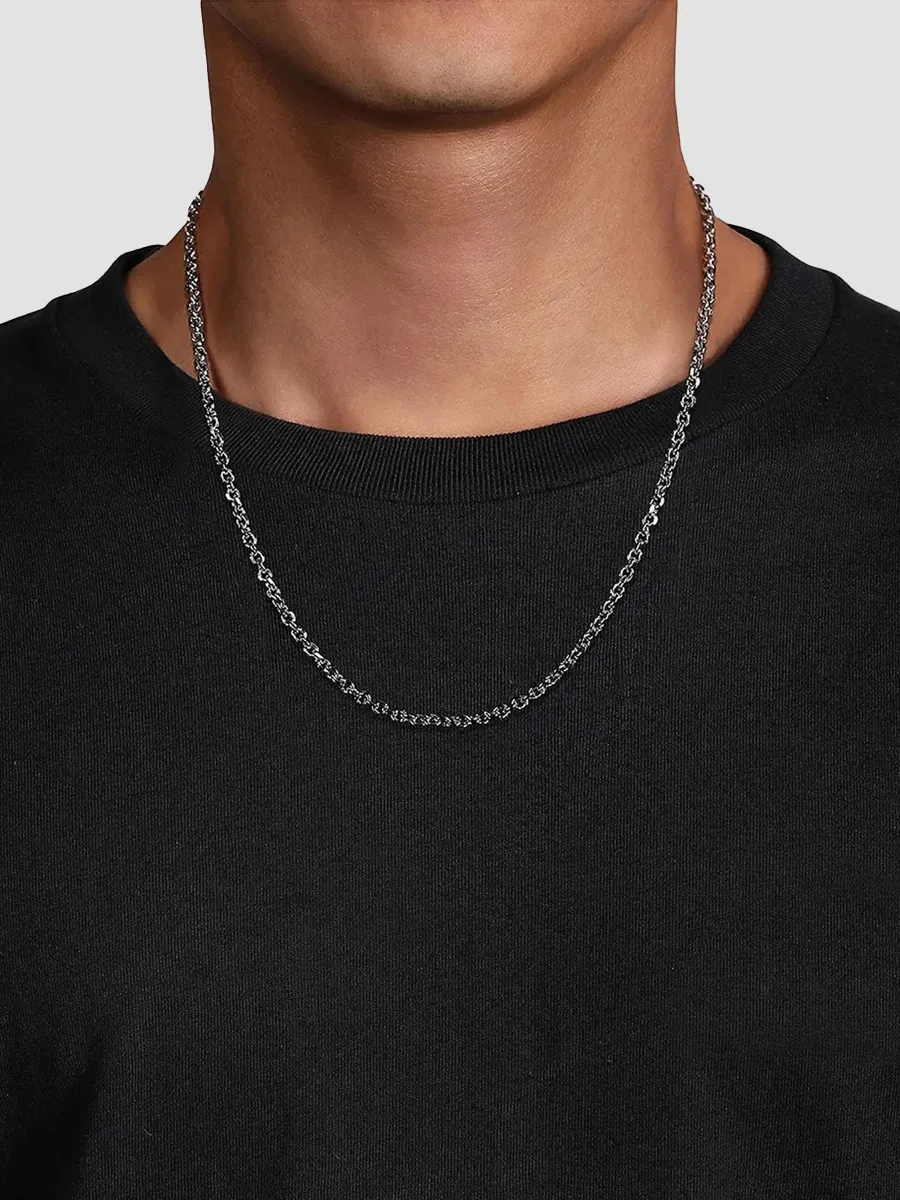 Gabriel & Co Men's Classic Sterling Silver Chain Necklace/3.6MM | Thumbnail 2 Gabriel & Co Men's Classic Sterling Silver Chain Necklace/3.6MM | Thumbnail 2