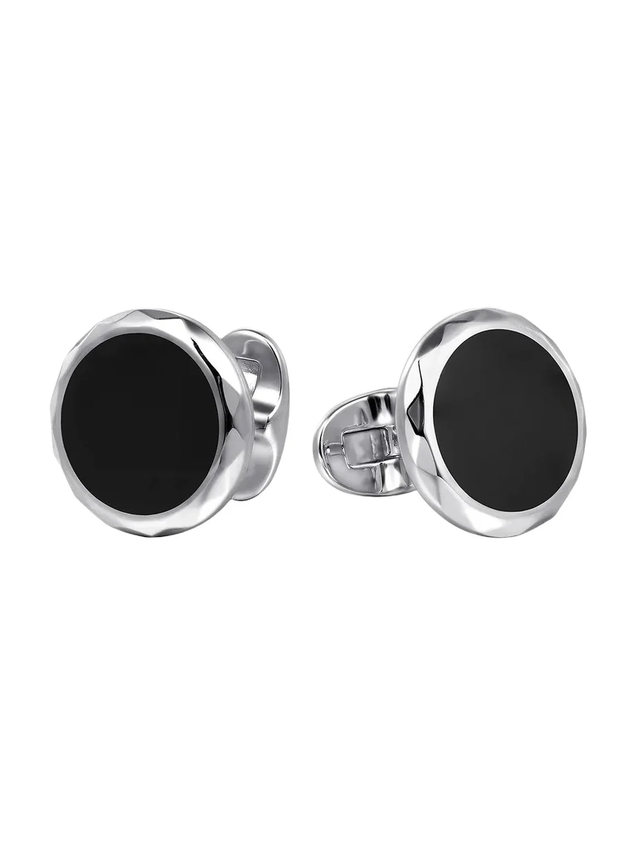 Gabriel & Co Men's Sterling Silver & Enamel Cufflinks - Black