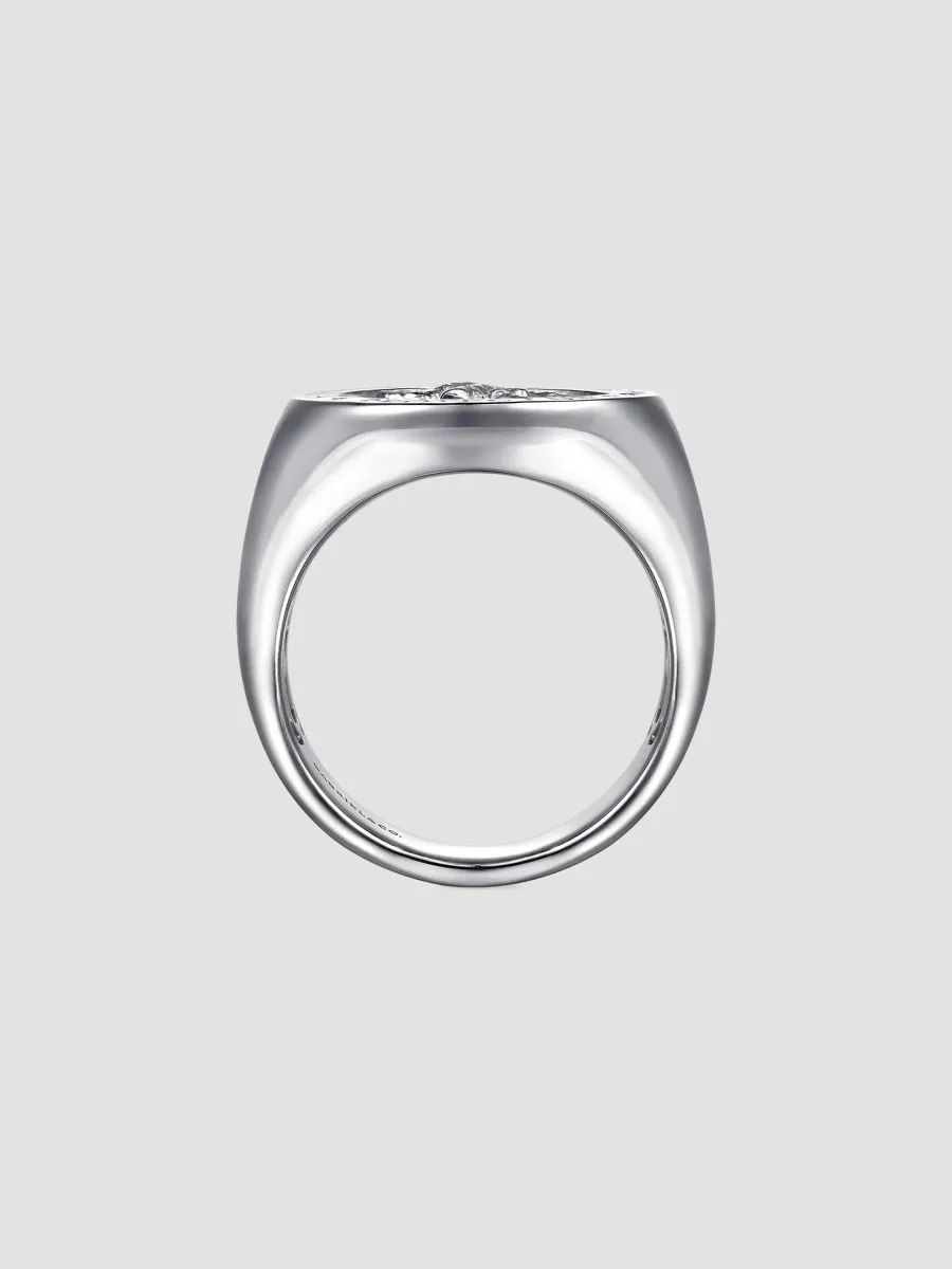 Gabriel & Co Men's Modern Relics Sterling Silver Saint Christopher Signet Ring | Thumbnail 5