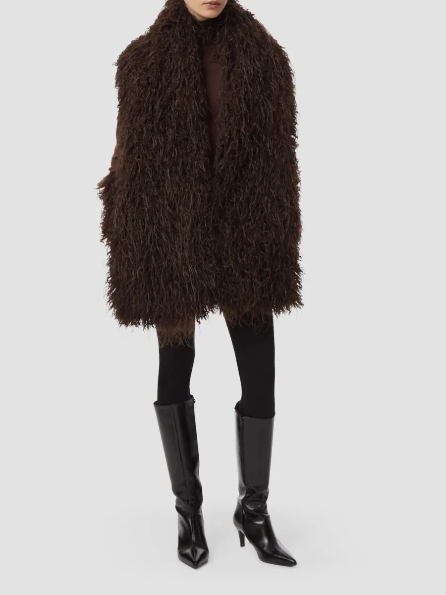Apparis Women's Dame Faux-Mongolian Fur Shawl | Thumbnail 2 Apparis Women's Dame Faux-Mongolian Fur Shawl | Thumbnail 2