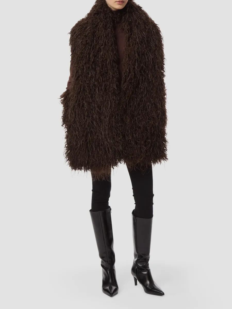 Apparis Women's Dame Faux-Mongolian Fur Shawl | Thumbnail 3 Apparis Women's Dame Faux-Mongolian Fur Shawl | Thumbnail 3