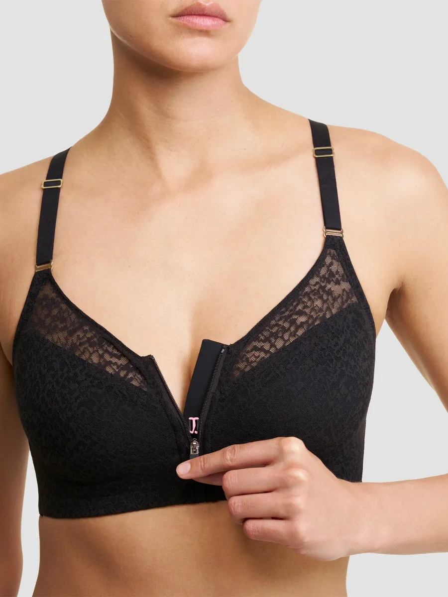 Natori Women's Pretty Smooth Zip Front Pocketed Mastectomy Wireless Bra | Thumbnail 4 Natori Women's Pretty Smooth Zip Front Pocketed Mastectomy Wireless Bra | Thumbnail 4