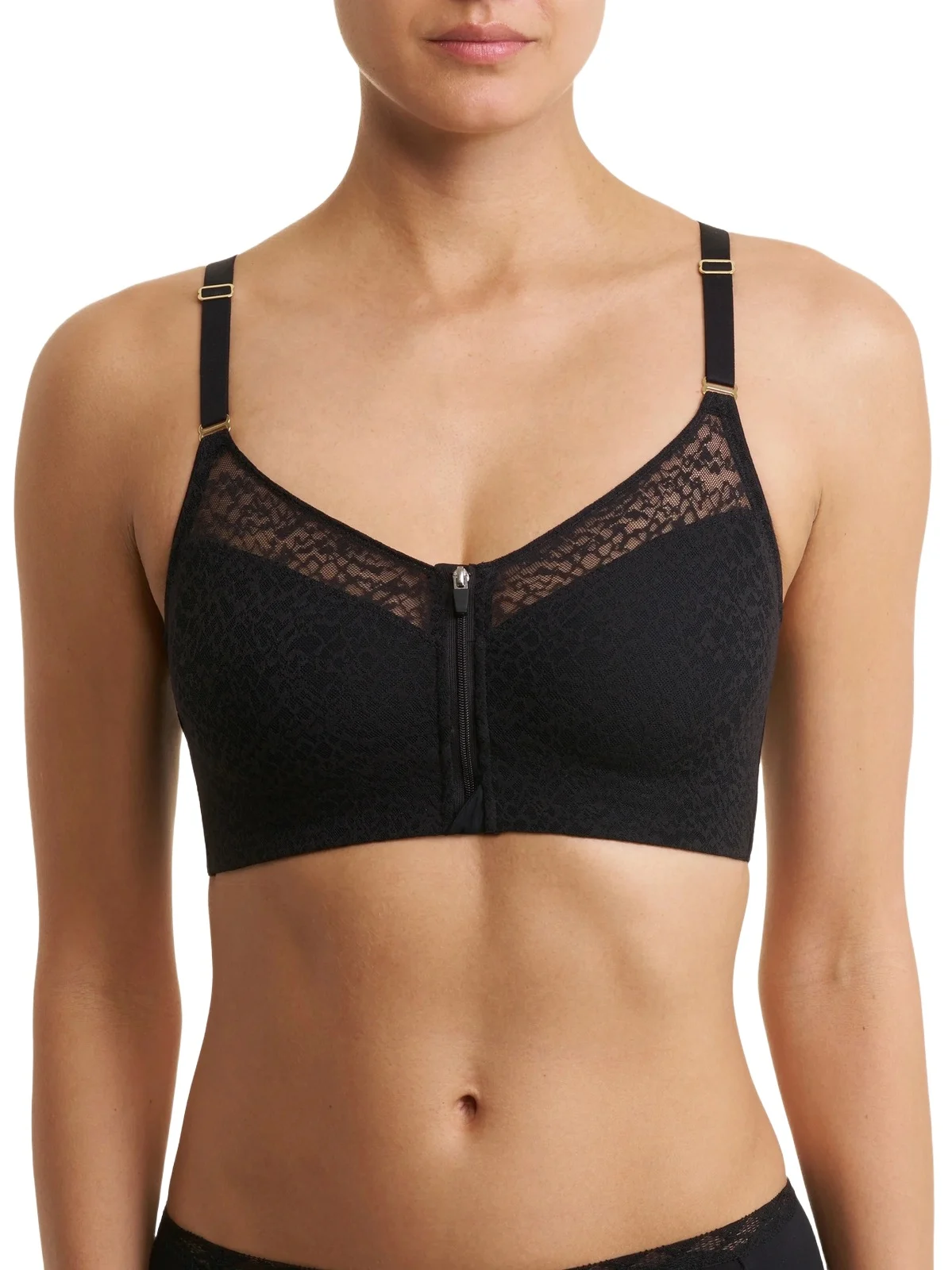 Women's Pretty Smooth Zip Front Pocketed Mastectomy Wireless Bra Women's Pretty Smooth Zip Front Pocketed Mastectomy Wireless Bra