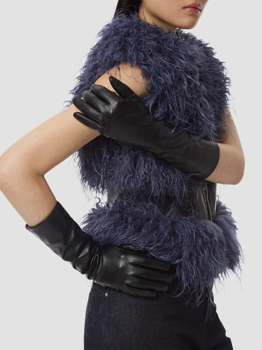 Apparis Women's Gwen Croc-Embossed Gloves | Thumbnail 3