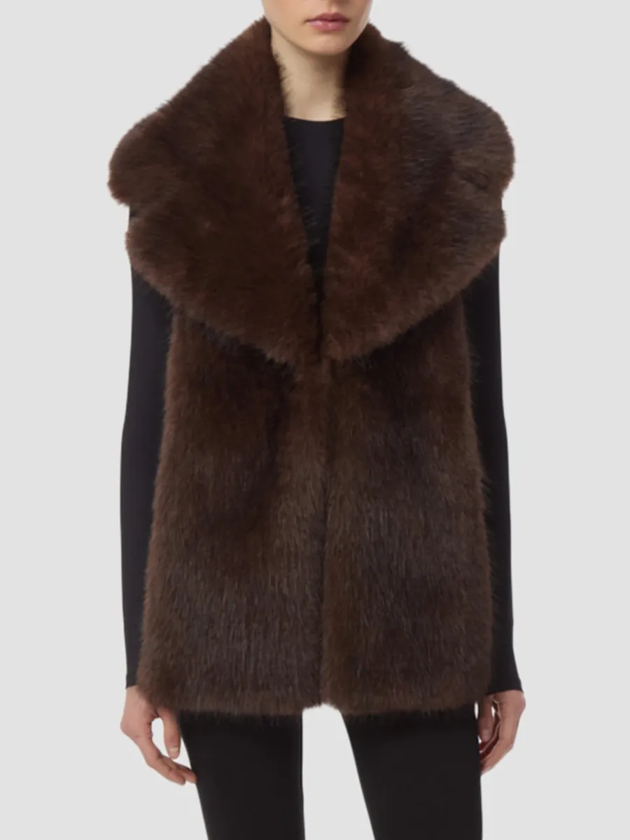 Apparis Women's Mia Faux-Sable Fur Collar | Thumbnail 3 Apparis Women's Mia Faux-Sable Fur Collar | Thumbnail 3