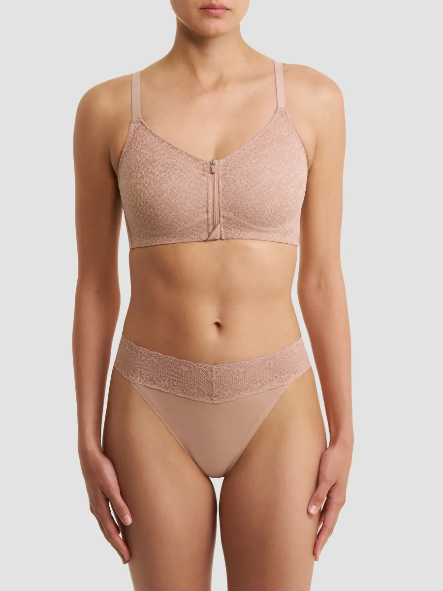 Natori Women's Pretty Smooth Zip Front Pocketed Mastectomy Wireless Bra | Thumbnail 5 Natori Women's Pretty Smooth Zip Front Pocketed Mastectomy Wireless Bra | Thumbnail 5
