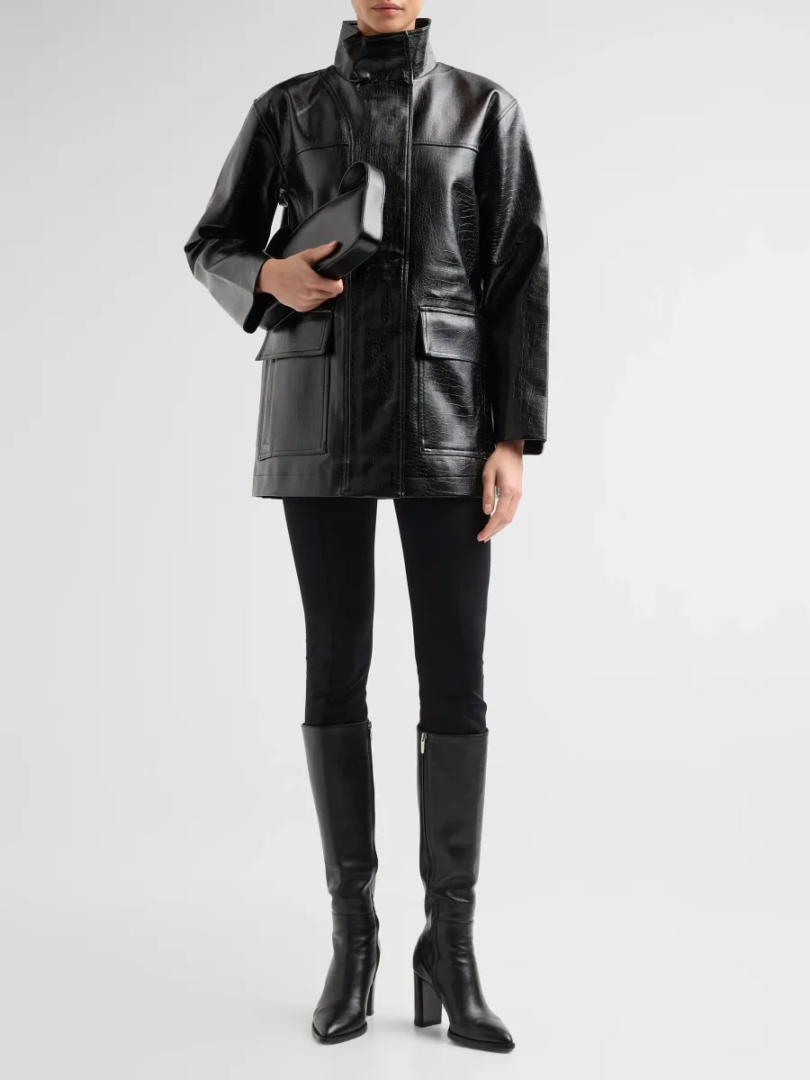 Apparis Women's Edie Croc-Embossed Faux Leather Parka | Thumbnail 2 Apparis Women's Edie Croc-Embossed Faux Leather Parka | Thumbnail 2