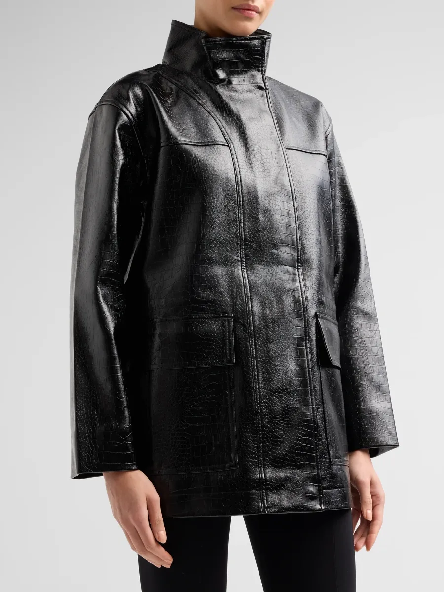 Apparis Women's Edie Croc-Embossed Faux Leather Parka | Thumbnail 4 Apparis Women's Edie Croc-Embossed Faux Leather Parka | Thumbnail 4