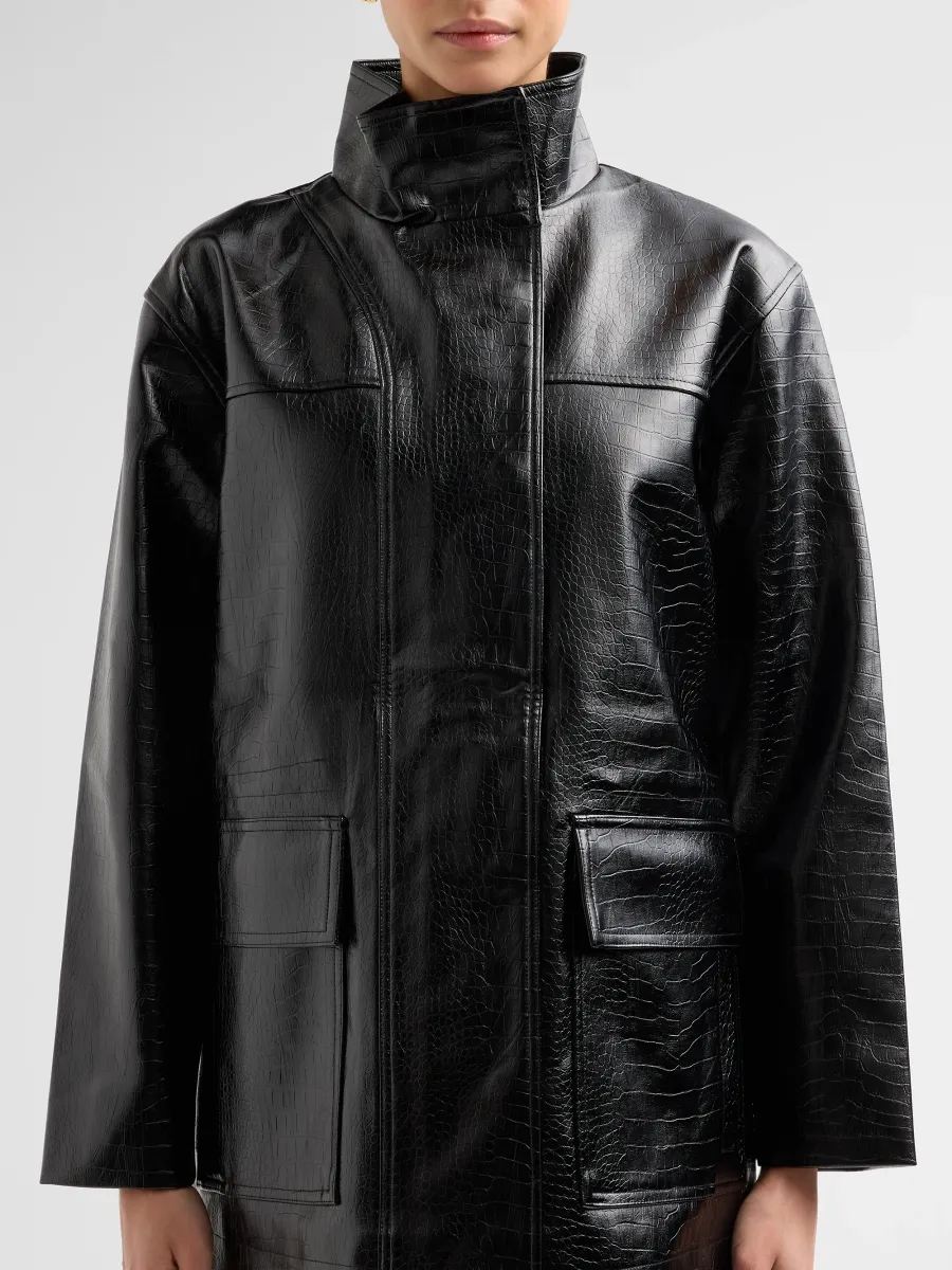 Apparis Women's Edie Croc-Embossed Faux Leather Parka | Thumbnail 5 Apparis Women's Edie Croc-Embossed Faux Leather Parka | Thumbnail 5