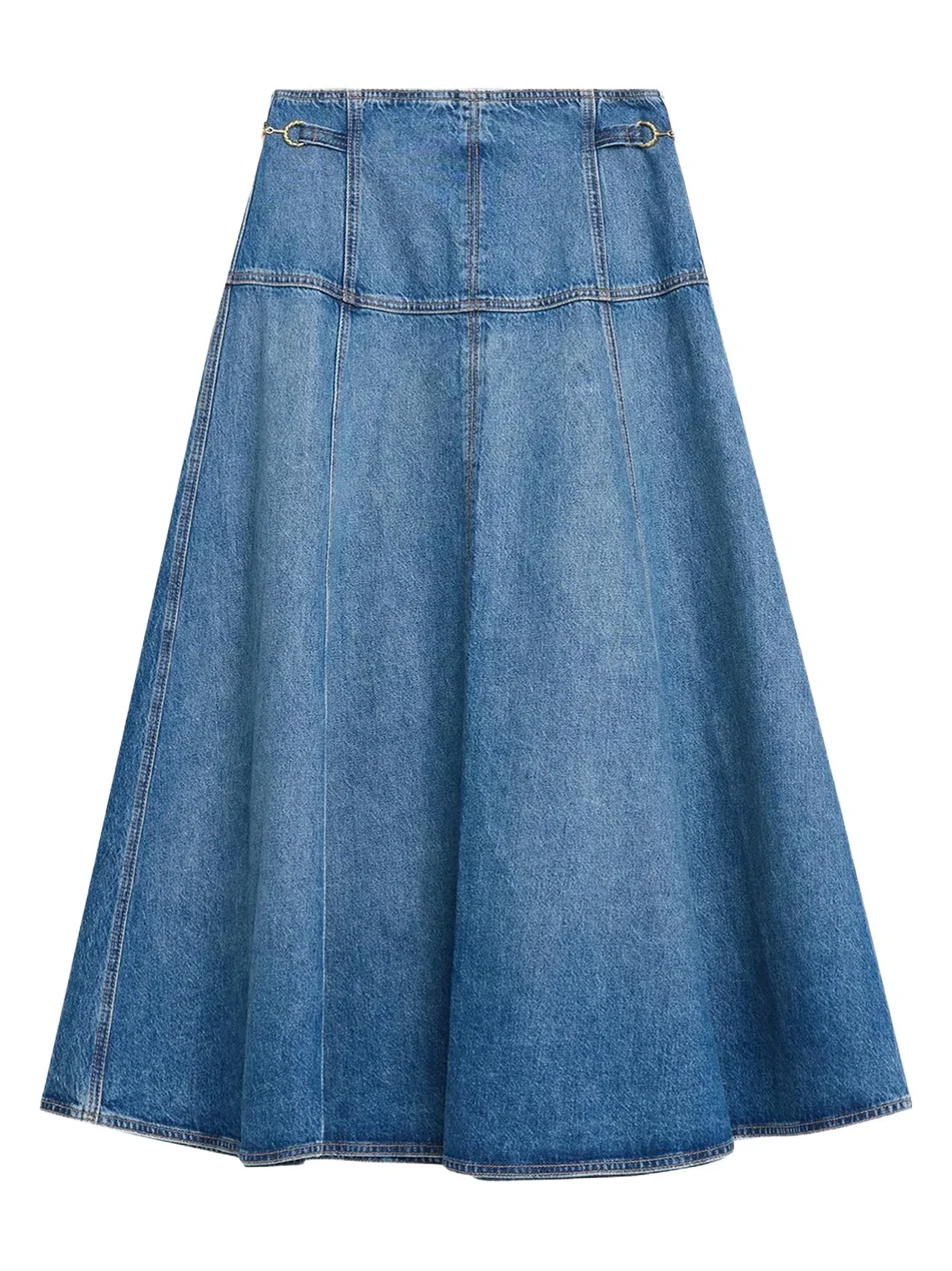 Women's Brigette Denim A-Line Midi Skirt Women's Brigette Denim A-Line Midi Skirt