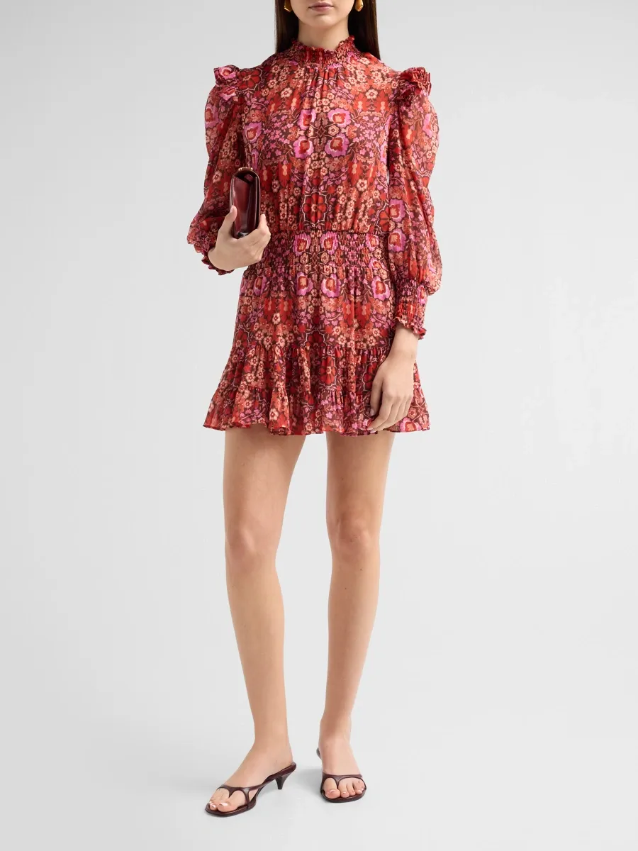 Misa Los Angeles Women's Gianna Floral Smocked Ruffled Mini Dress | Thumbnail 2 Misa Los Angeles Women's Gianna Floral Smocked Ruffled Mini Dress | Thumbnail 2