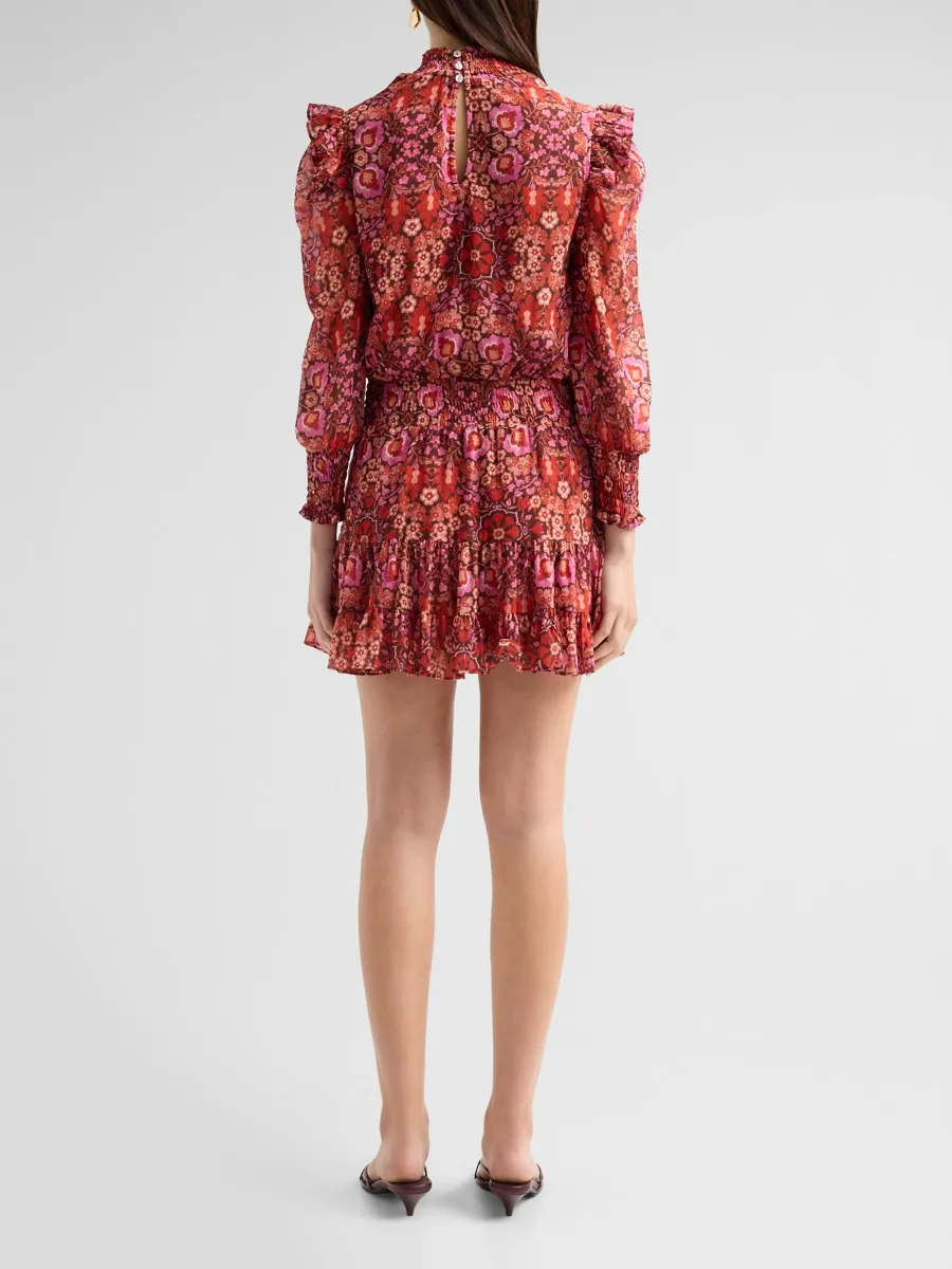 Misa Los Angeles Women's Gianna Floral Smocked Ruffled Mini Dress | Thumbnail 3 Misa Los Angeles Women's Gianna Floral Smocked Ruffled Mini Dress | Thumbnail 3
