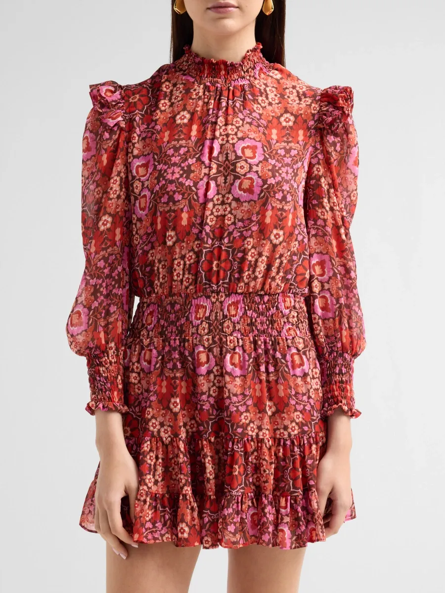 Misa Los Angeles Women's Gianna Floral Smocked Ruffled Mini Dress | Thumbnail 5 Misa Los Angeles Women's Gianna Floral Smocked Ruffled Mini Dress | Thumbnail 5