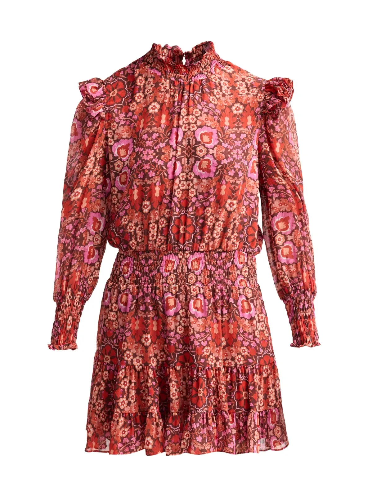 Women's Gianna Floral Smocked Ruffled Mini Dress Women's Gianna Floral Smocked Ruffled Mini Dress