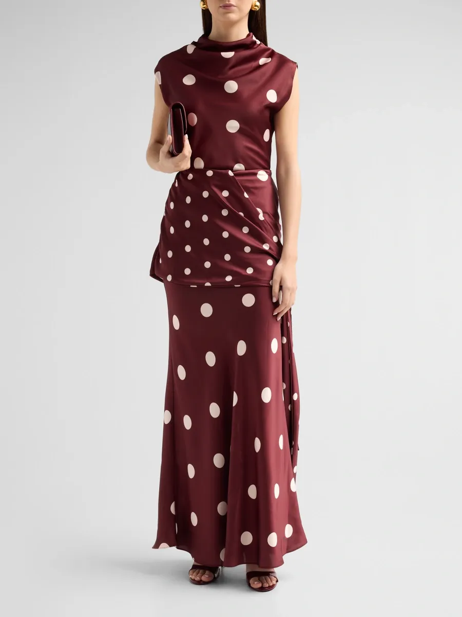 Misa Los Angeles Women's Mana Polka Dot Ruffle Maxi Skirt | Thumbnail 2