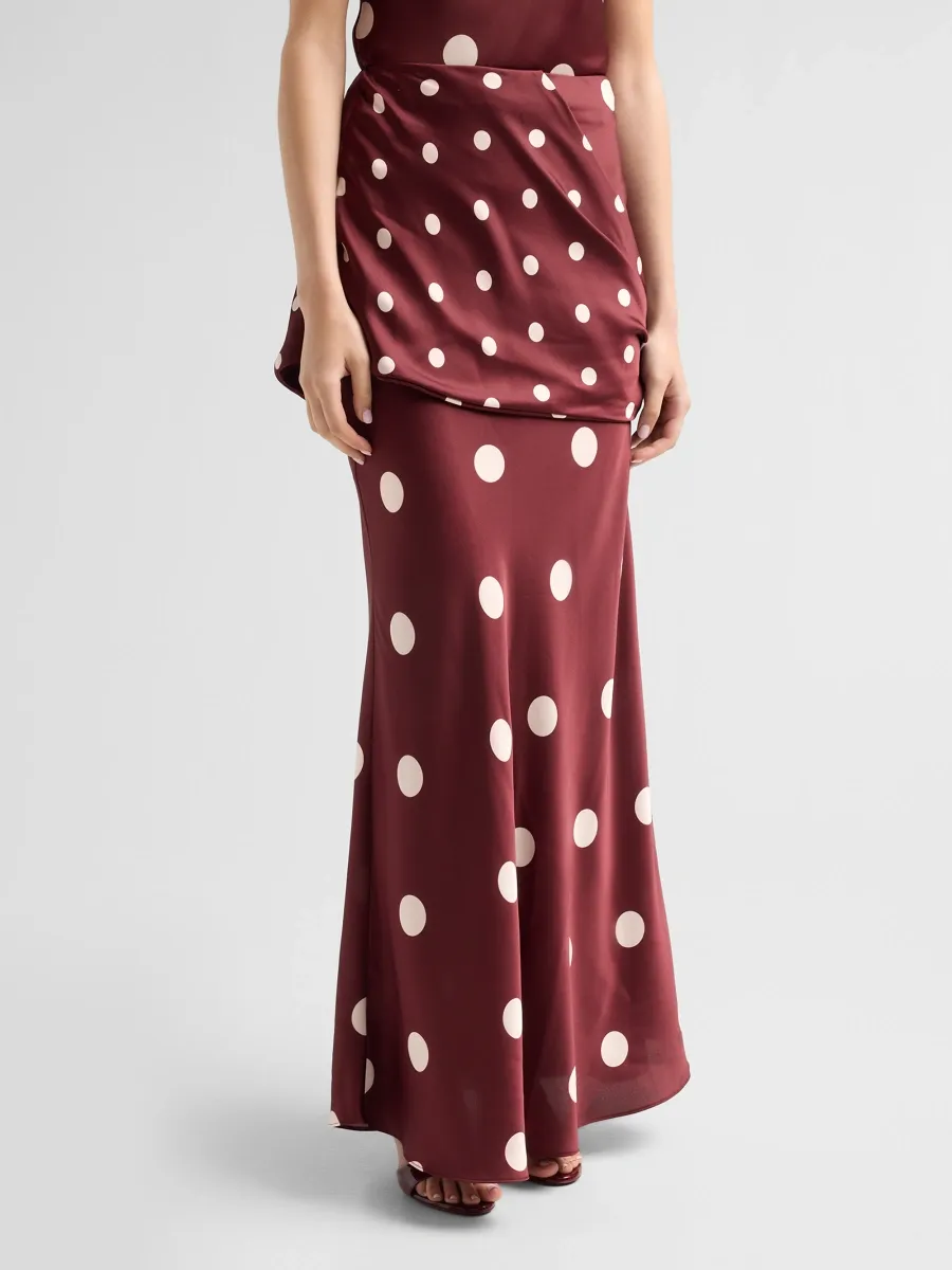 Misa Los Angeles Women's Mana Polka Dot Ruffle Maxi Skirt | Thumbnail 4