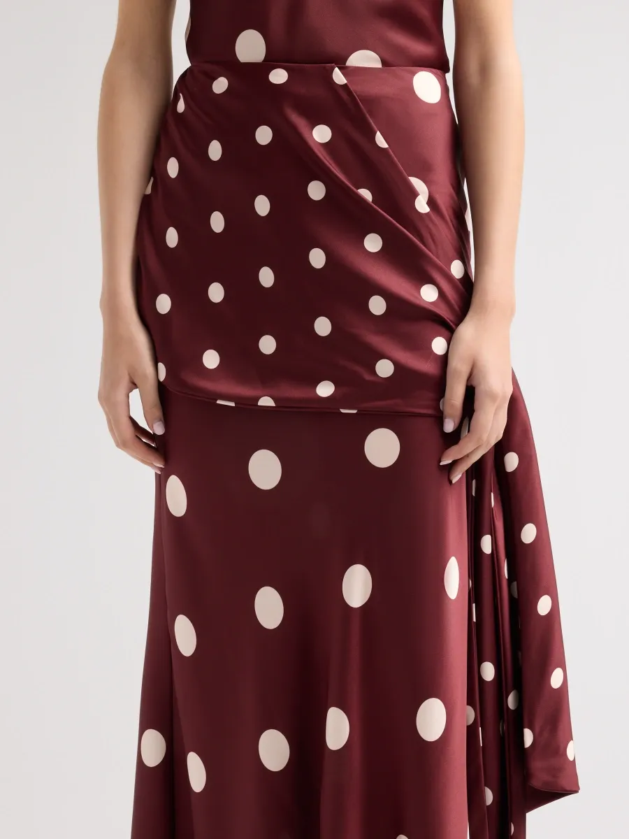 Misa Los Angeles Women's Mana Polka Dot Ruffle Maxi Skirt | Thumbnail 5