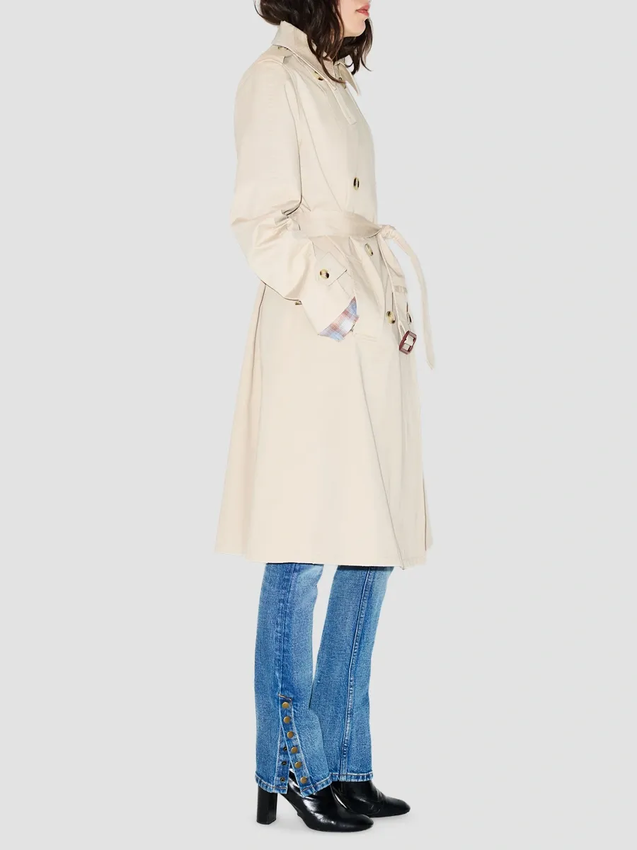 RE/DONE Women's Cara Stretch Cotton Trench Coat | Thumbnail 4