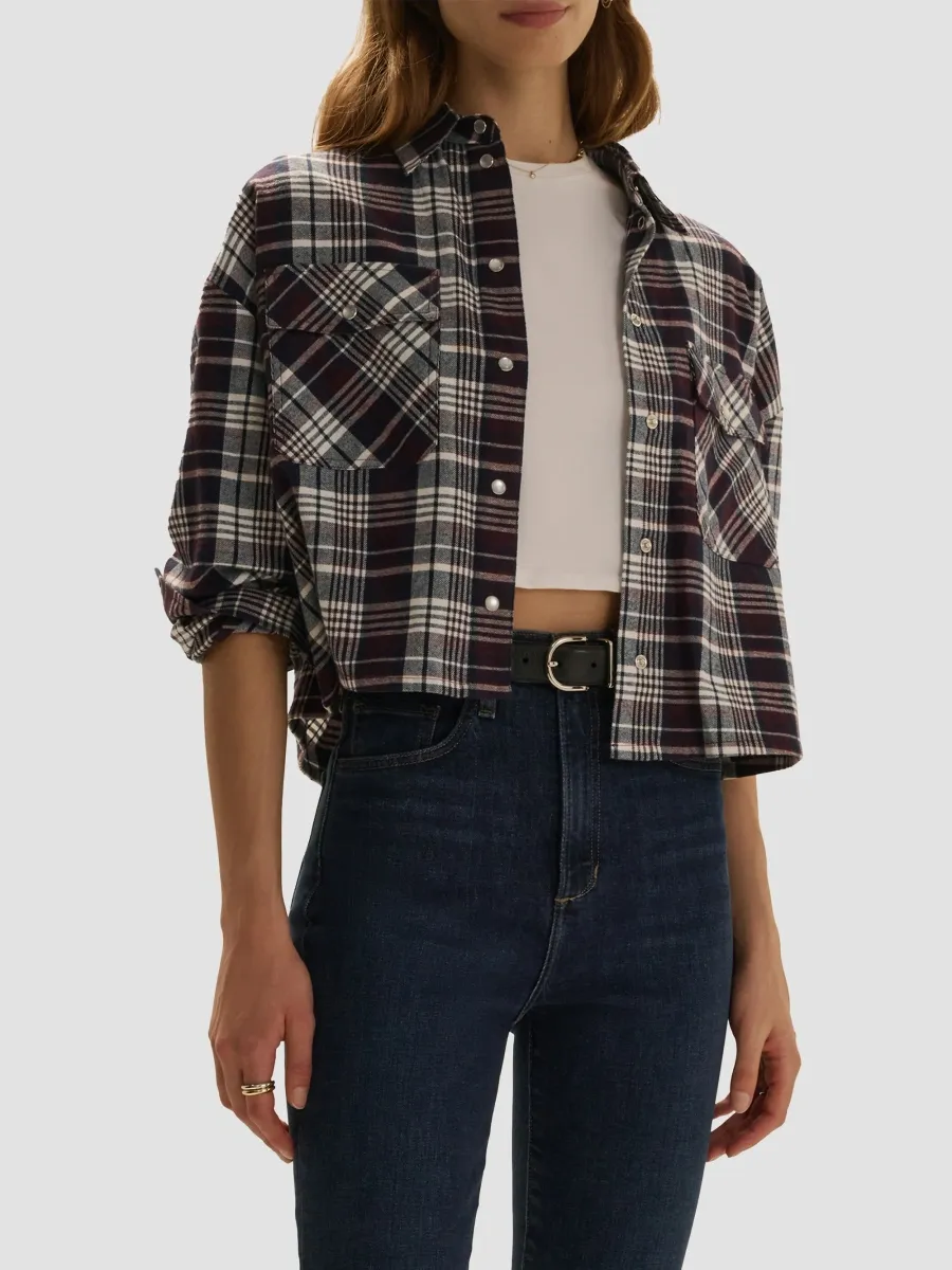 Favorite Daughter Women's The New Habit Plaid Cotton Crop Shirt | Thumbnail 4 Favorite Daughter Women's The New Habit Plaid Cotton Crop Shirt | Thumbnail 4