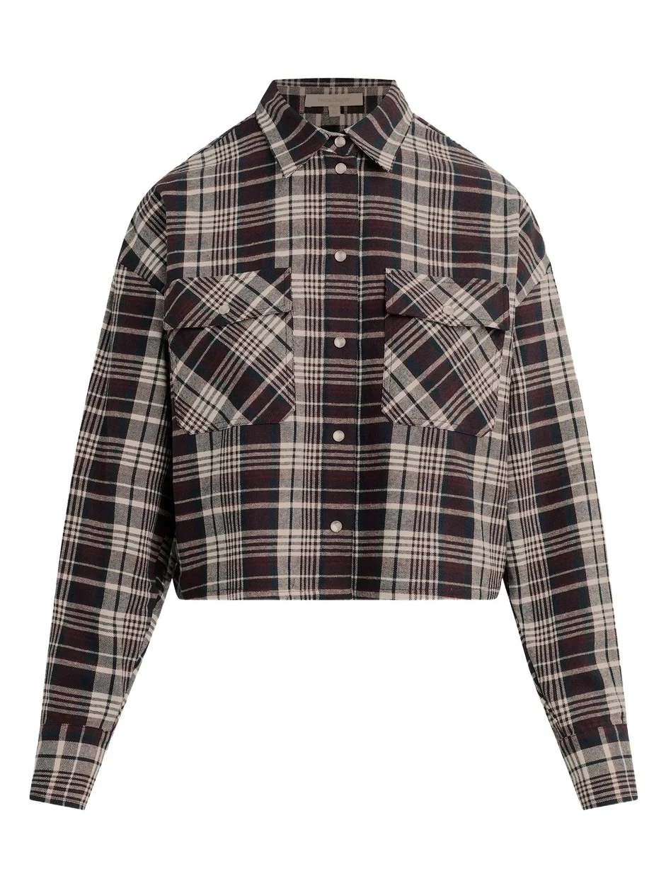 Favorite Daughter Women's The New Habit Plaid Cotton Crop Shirt
