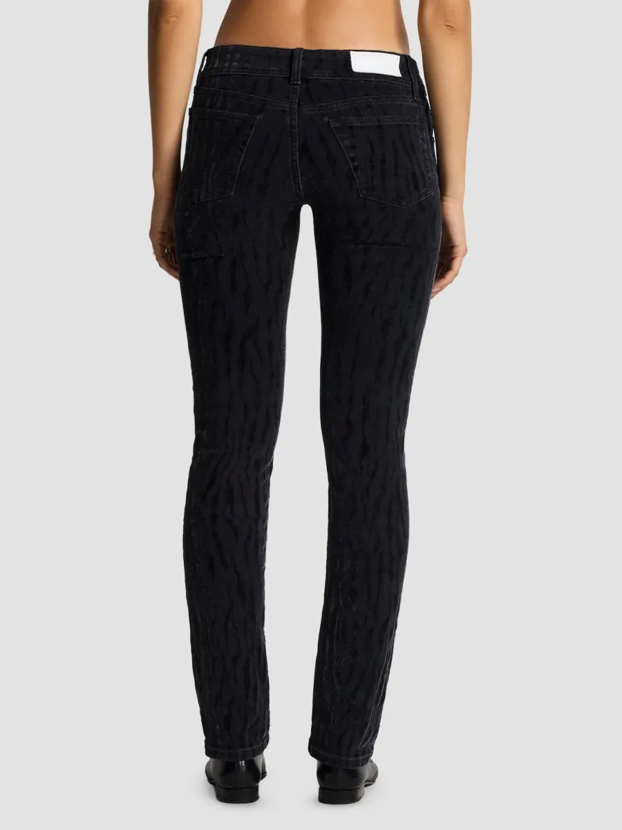RE/DONE Women's Lean Flocked Zebra-Print Low-Rise Jeans | Thumbnail 3 RE/DONE Women's Lean Flocked Zebra-Print Low-Rise Jeans | Thumbnail 3