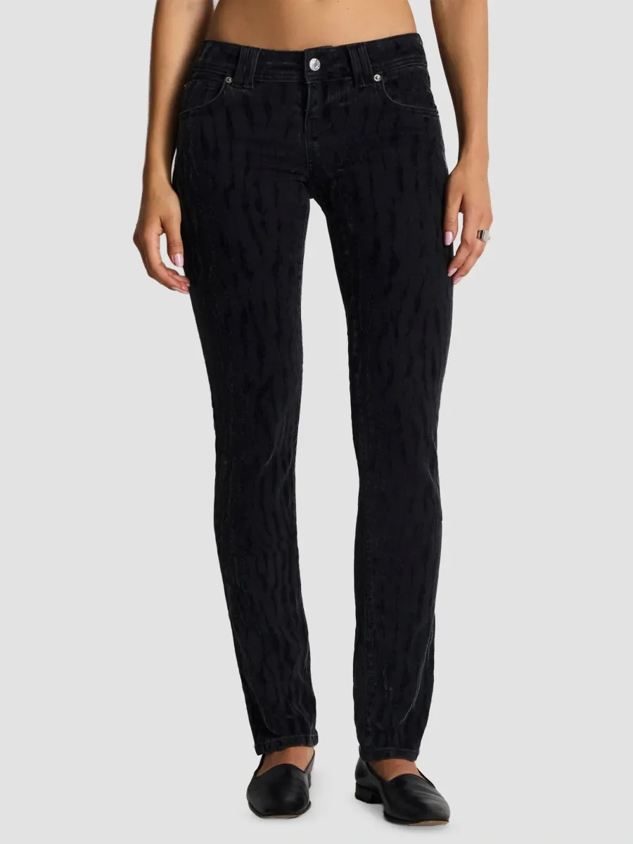 RE/DONE Women's Lean Flocked Zebra-Print Low-Rise Jeans | Thumbnail 4 RE/DONE Women's Lean Flocked Zebra-Print Low-Rise Jeans | Thumbnail 4