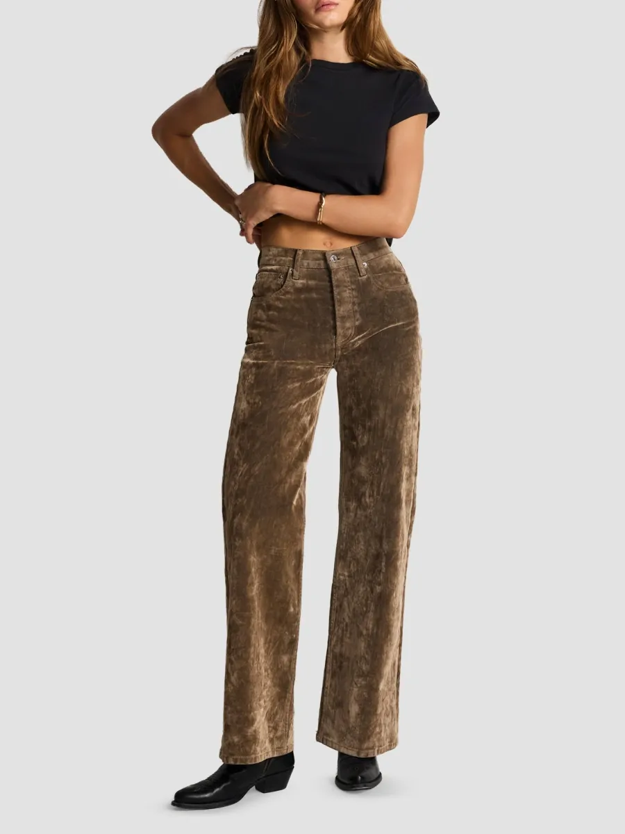 RE/DONE Women's Flocked High-Rise Wide-Leg Jeans | Thumbnail 2