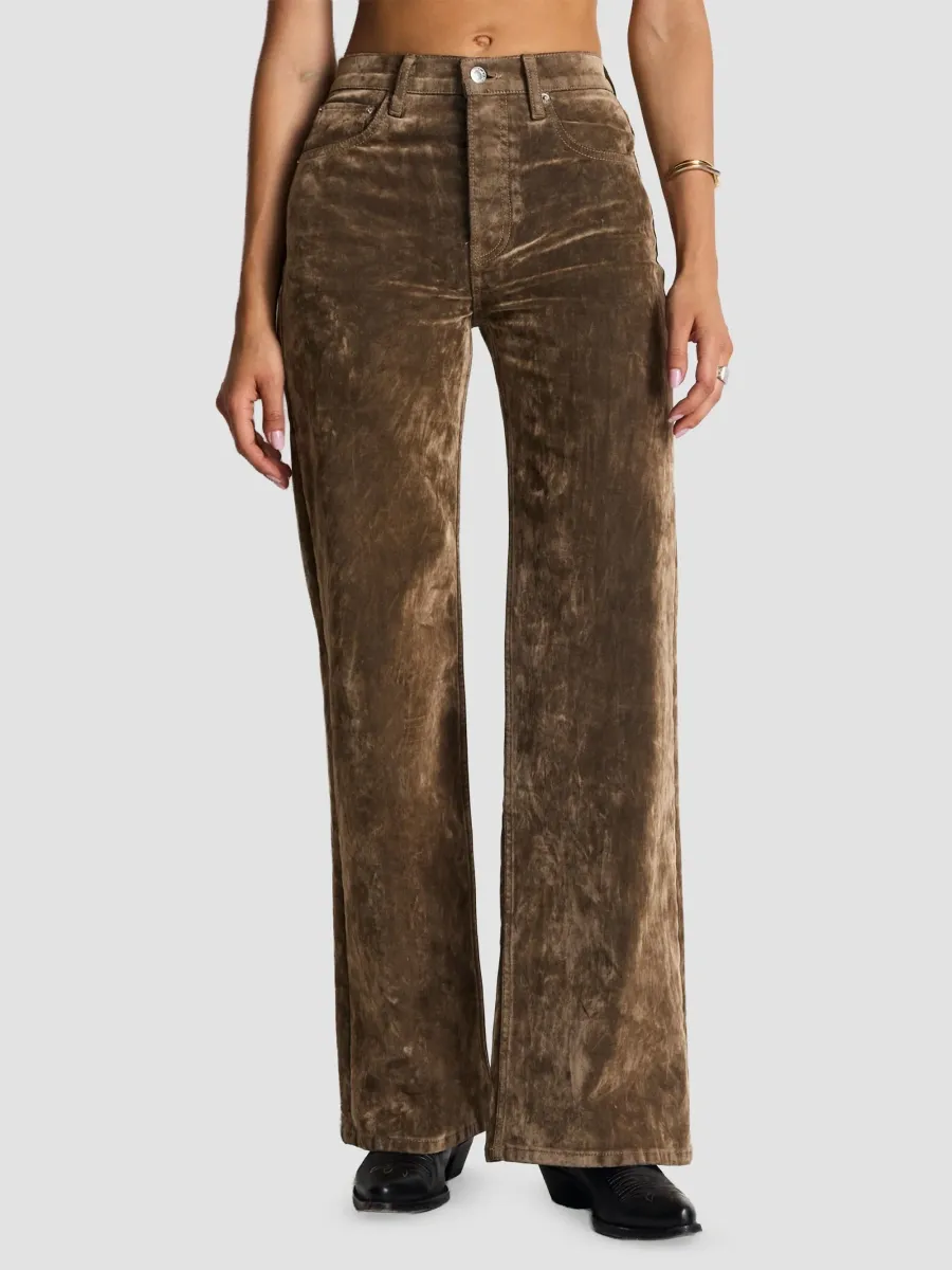 RE/DONE Women's Flocked High-Rise Wide-Leg Jeans | Thumbnail 4