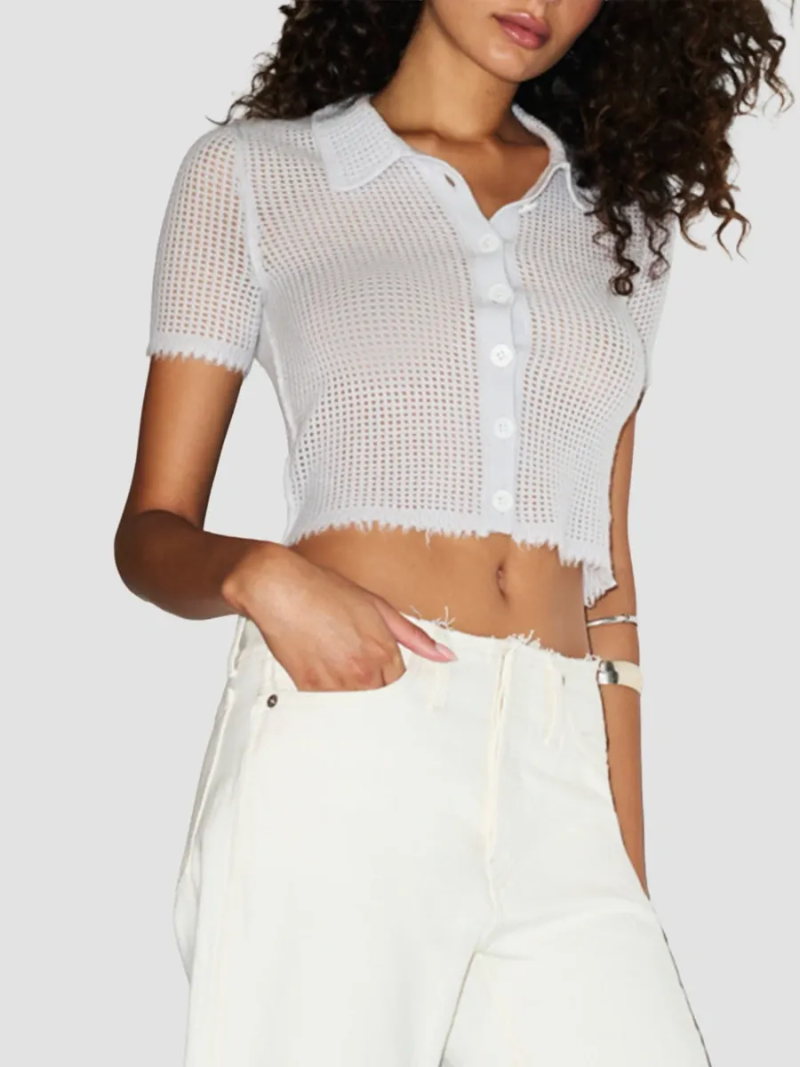 RE/DONE Women's Amelia Cashmere Polo Top | Thumbnail 2 RE/DONE Women's Amelia Cashmere Polo Top | Thumbnail 2